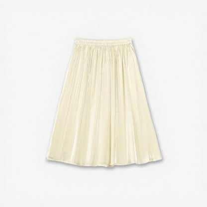 Silky Pleated Midi Skirt - Beige - 6XL - image 1