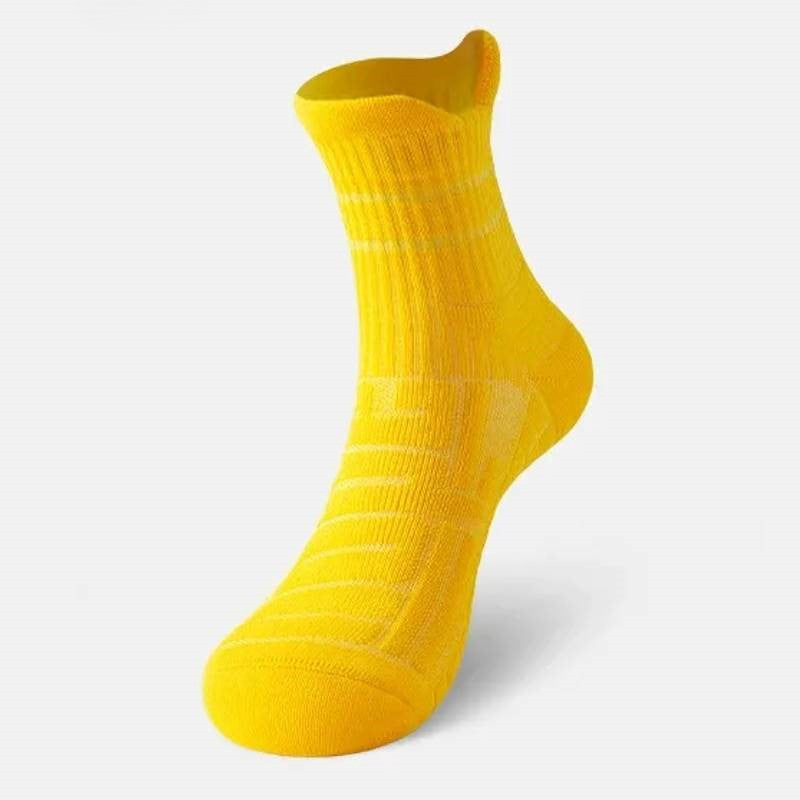 Cushioned Running Quarter Compression Socks(3 Pairs) - Yellow+Black+White - EU44-48(US10-13) - image 4