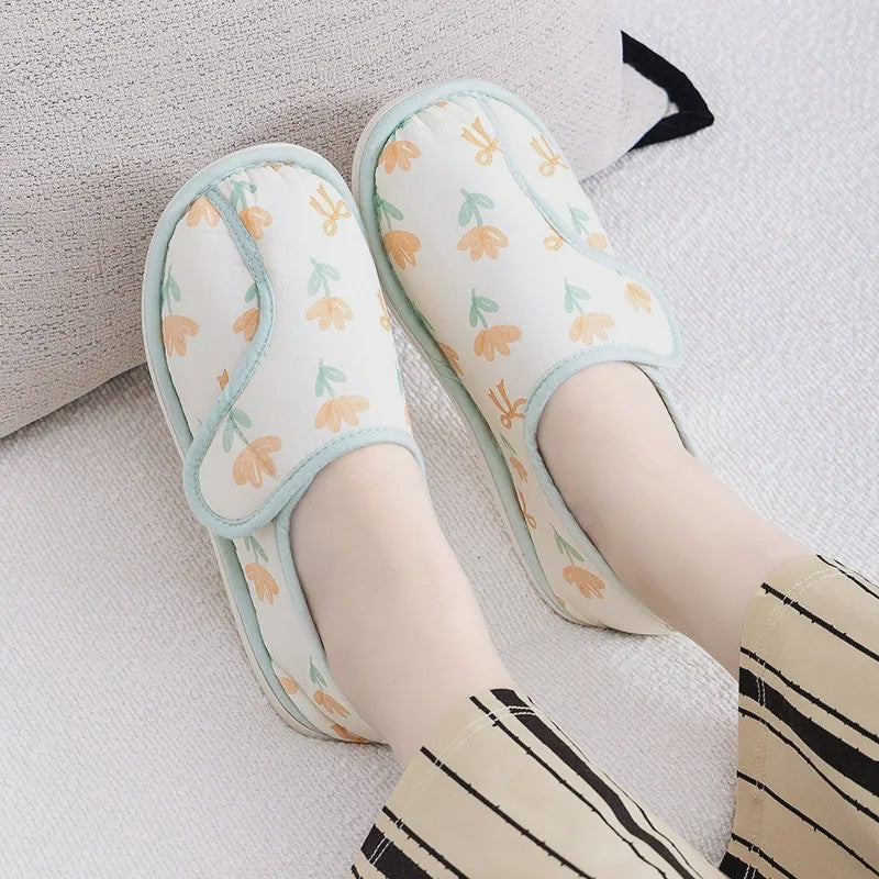 Adjustable Daisy Cotton Fluffy Shoes - Green - EU39-40 (US6-7) - image 2