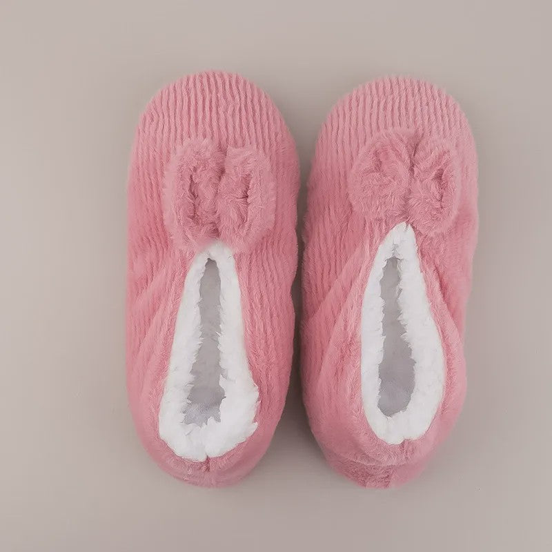 Lavender Bow Plush Slipper Socks - Rose - EU36-40(US3-7) - image 9