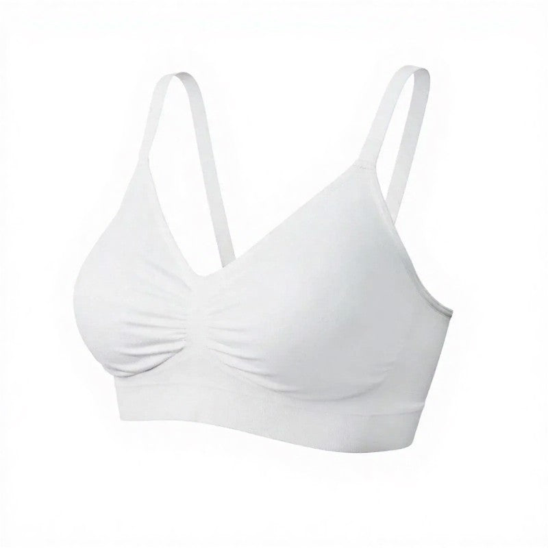 Ruched Seamless Wireless Bra - White - 3XL - image 4