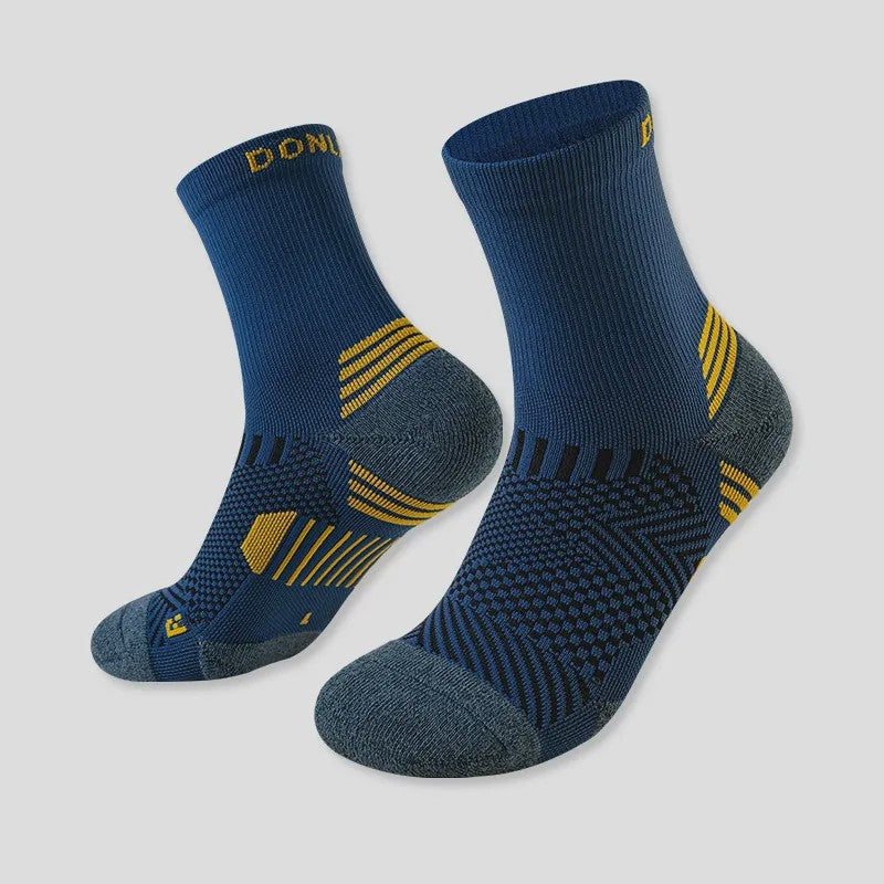 Neon Colorblock Quarter Compression Socks(6 Pairs) - Dark Blue - EU35-39(US2-6) - image 1