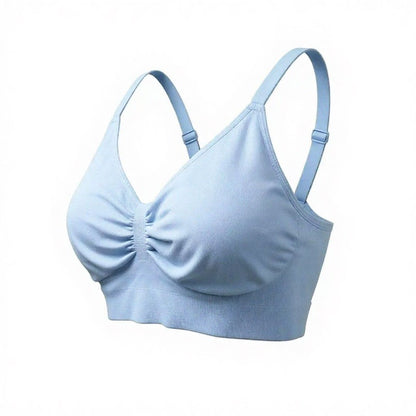 Ruched Seamless Wireless Bra - Blue - 3XL - image 3