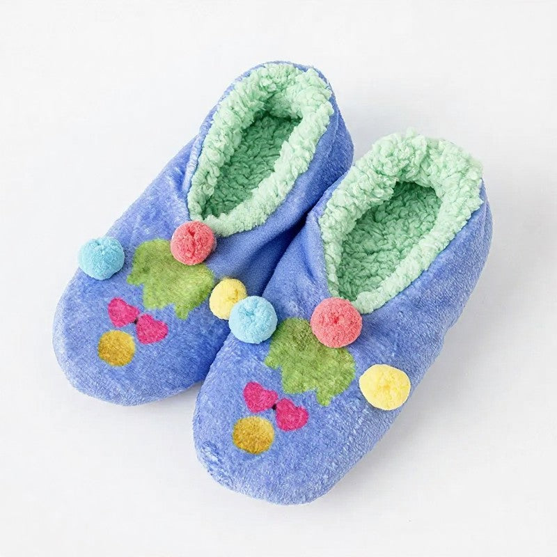 Tomato Blossom Coral Fleece Slipper Socks - Purple - EU36-40(US3-7) - image 11
