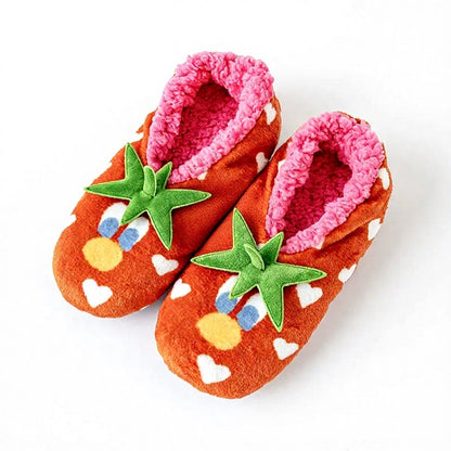 Tomato Blossom Coral Fleece Slipper Socks - Red - EU36-40(US3-7) - image 10