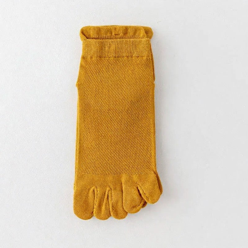 Breathable Alignment Socks(5 Pairs) - Yellow - EU39-44(US6-10) - image 3