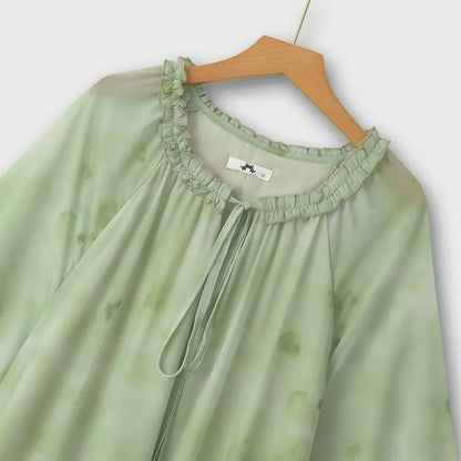 Romantic Tie Neck Ruffle Maxi Dress - image 1