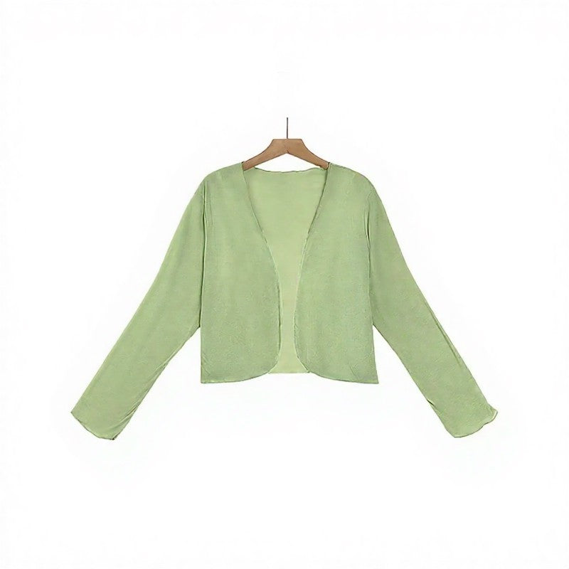 Floral Satin Dress Cardigan Two-Piece Set - Shawl - 6XL - image 1