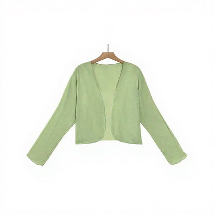 Floral Satin Dress Cardigan Two-Piece Set - Shawl - 6XL - image 1