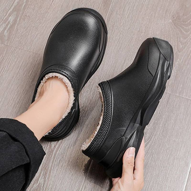 Cozy Plush Lined Slip On Winter Comfort Work Shoes - image 1