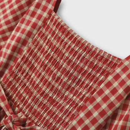 Vintage Gingham Lace Maxi Dress - image 2
