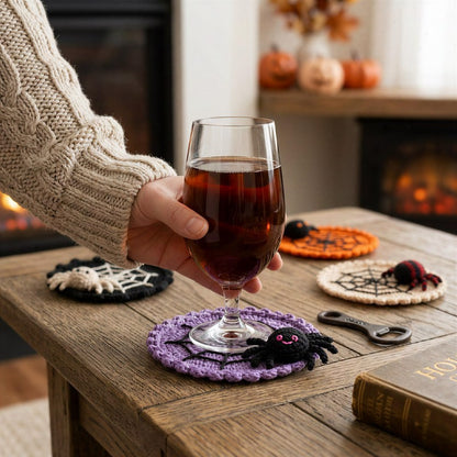 Halloween Spider Crochet Coasters - image 2