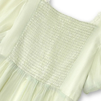 Lace Tie Puff Sleeve Midi Dress - image 3