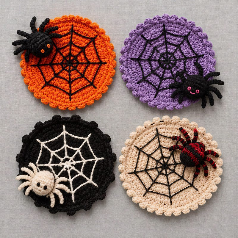 Halloween Spider Crochet Coasters - image 0