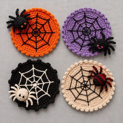 Halloween Spider Crochet Coasters - image 0