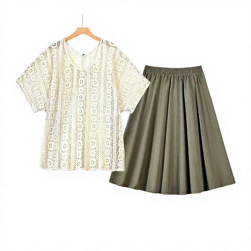 Lace Cover Up Cami and Midi Skirt Three Piece Set - 2Pcs Set - 6XL - image 2