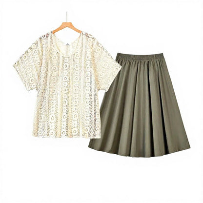 Lace Cover Up Cami and Midi Skirt Three Piece Set - 2Pcs Set - 6XL - image 2