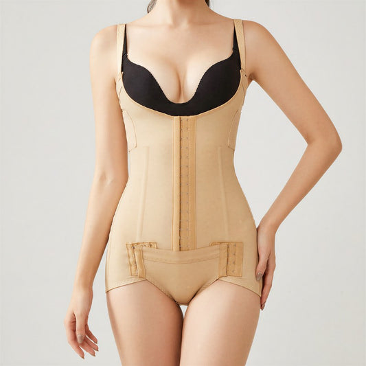 Open-bust Front Closure Shaping Bodysuit - Nude - 2XL - image 0