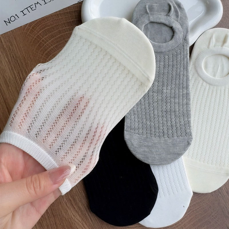 Ribbed Breathable No Show Socks (4 Pairs) - image 2