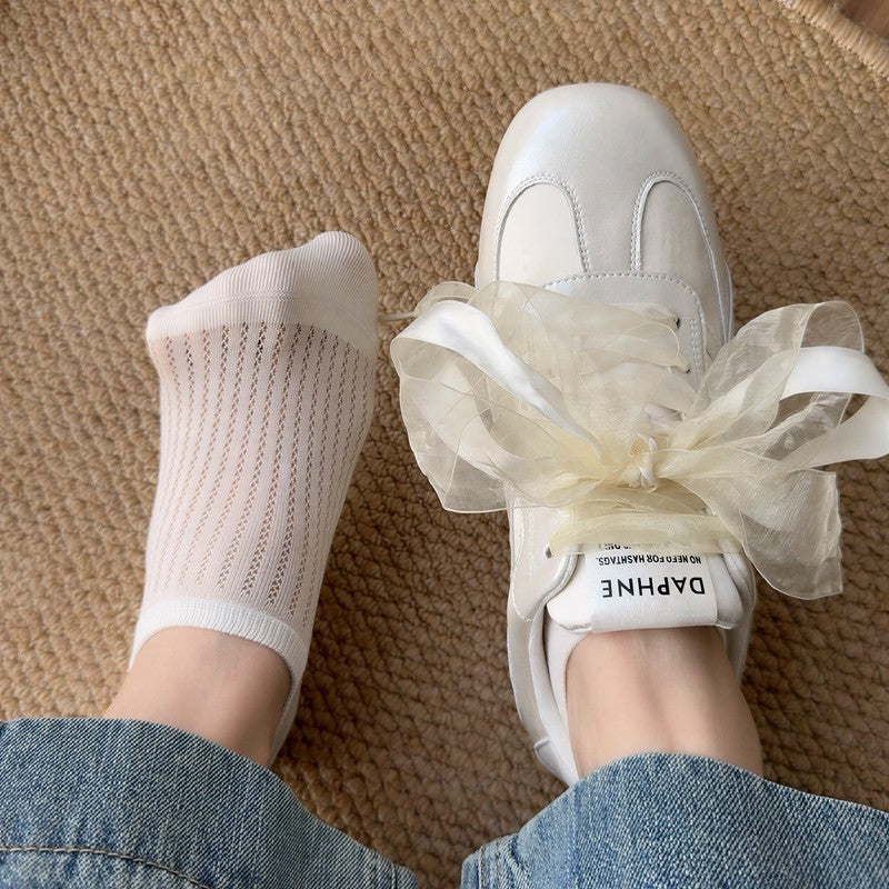 Ribbed Breathable No Show Socks (4 Pairs) - image 3