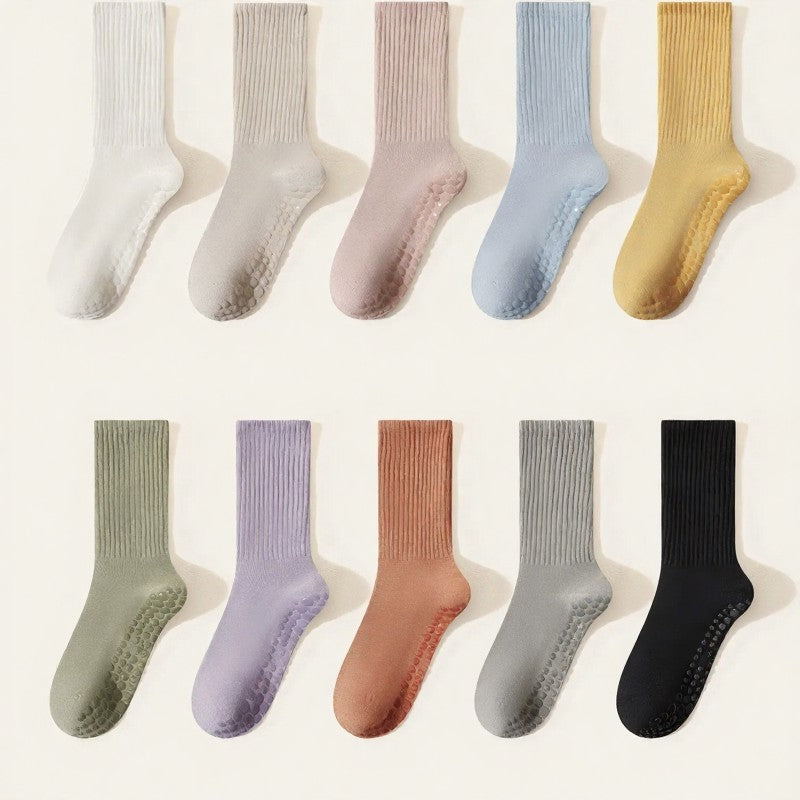 Soft Ribbed Cotton Blend Yoga Socks(4 Pairs) - image 13