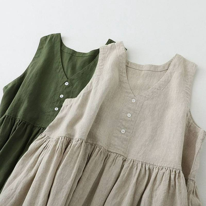 Textured Button Front Midi Dress - image 3
