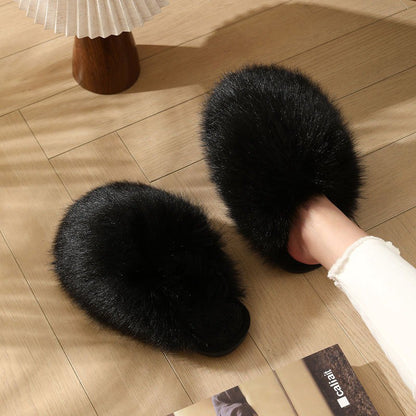 Plus Size Blush Plush Slippers - Black - EU44-45(US9-10) - image 4