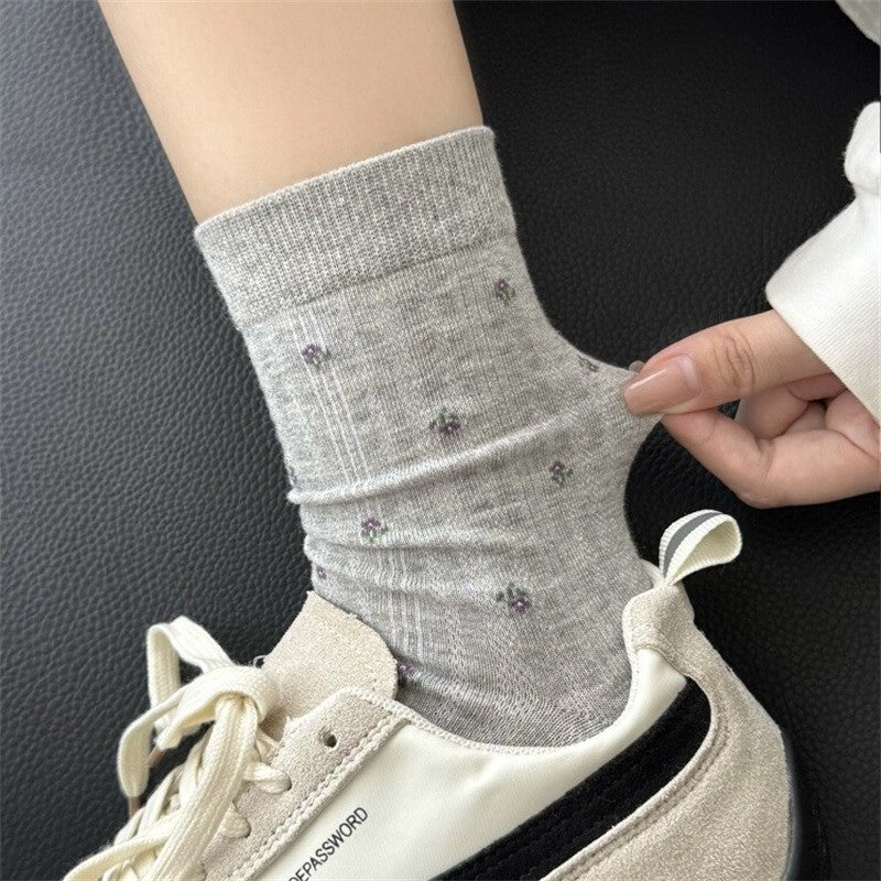 Casual Cotton Blend Crew Socks(5 Pairs) - image 2