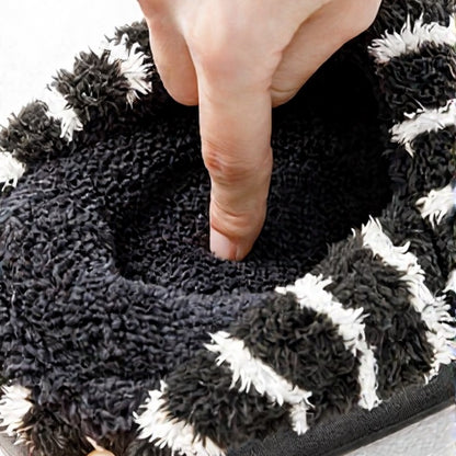 Plus Size Striped Plush Closed Back  Fluffy Shoes - image 4