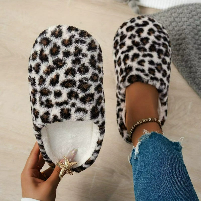 Cozy Leopard Plush Mule Slippers - image 7