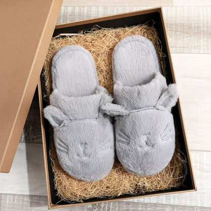 Cozy Cat Plush House Slippers - Grey - EU44-45(US10-11) - image 8