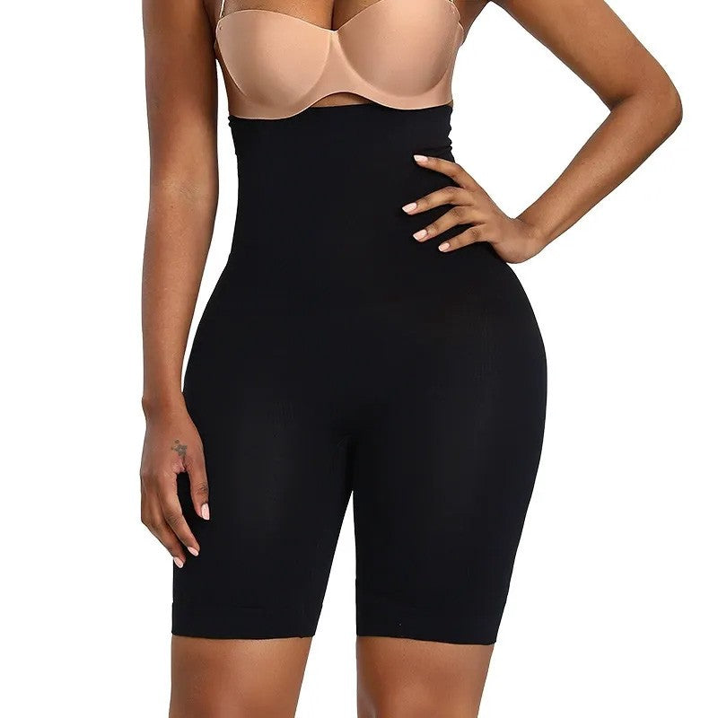 Seamless High Waist Sculpting Mid Thigh Shapewear Shorts - Black - 5XL - image 1