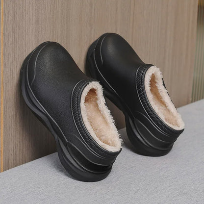Cozy Plush Lined Slip On Winter Comfort Work Shoes - image 4