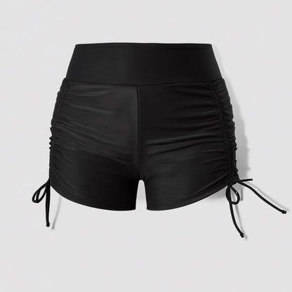 Black Ruched High Waist Swim Shorts - image 5