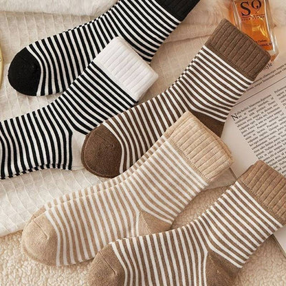 Cozy Striped Terry Quarter Socks (5 Pairs) - image 6