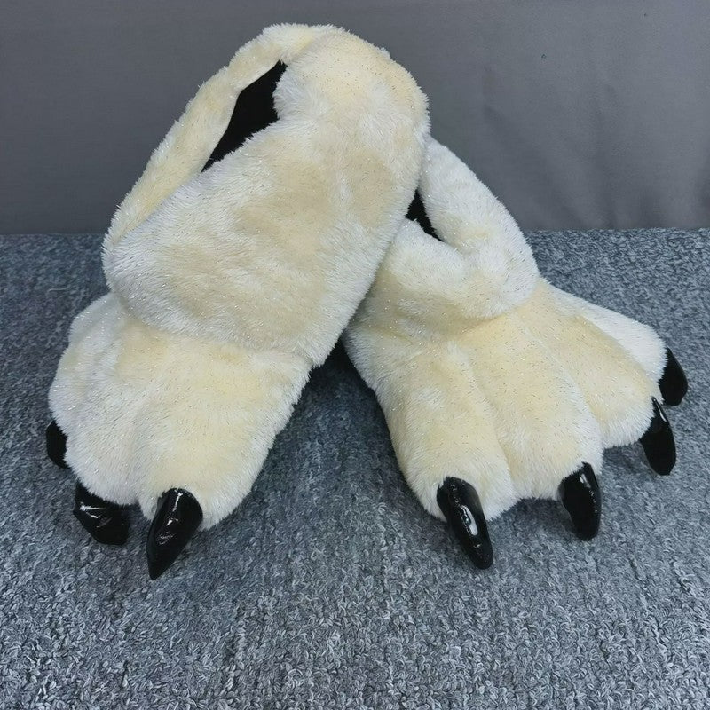 Monster Paw Plush House Slipper Socks - Beige - EU36-42(US3-8.5) - image 6