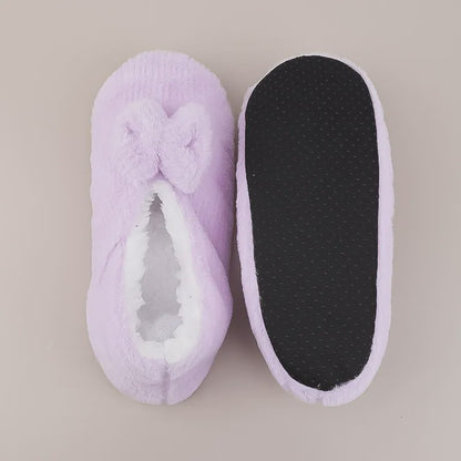 Lavender Bow Plush Slipper Socks - image 5