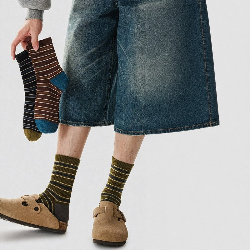 Vintage Striped Quarter Socks (2 Pairs) - image 7